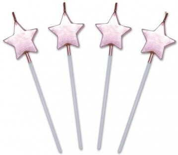 Cake Kerze Flippy Stern Modell Party 8.5 x 3.2 cm Rosa Gold