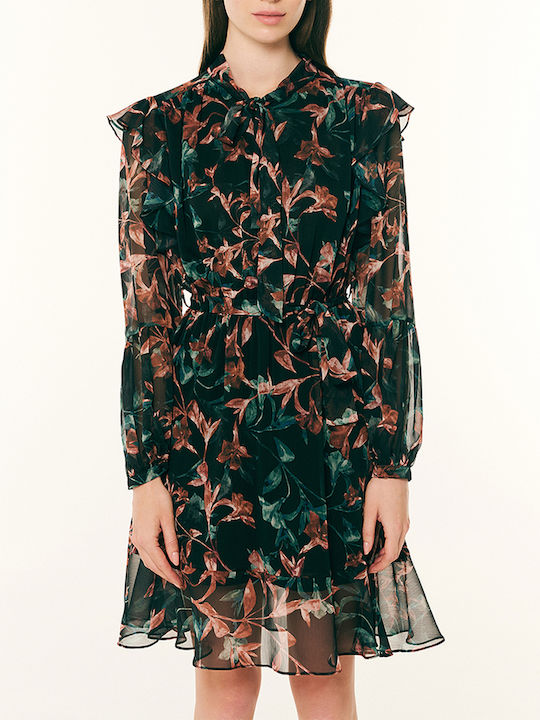 Forel Summer Mini Dress Black Multi