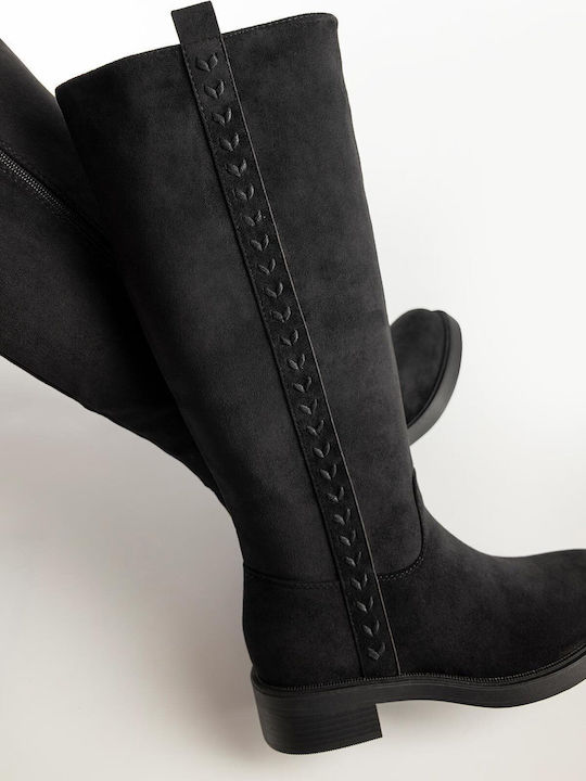 Wildleder Damenstiefel Schwarz X27-308-JW256-MAUR