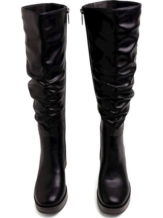 Damenstiefel mit Mittelhohem Absatz in Schwarz