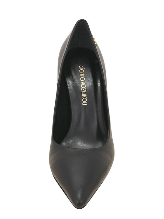 Gwen Leather Heels Black