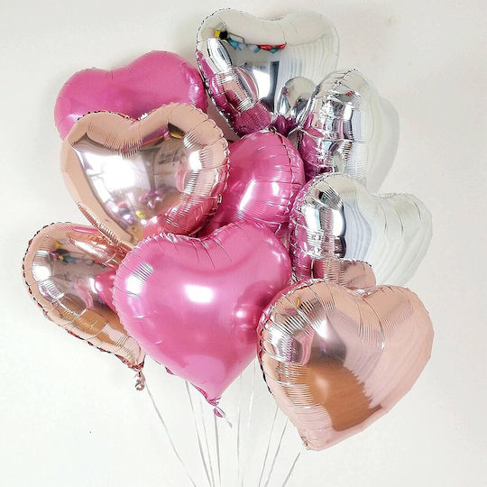 Silver Foil Heart Balloon 40cm