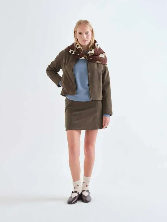 High Waist Mini Skirt Brown