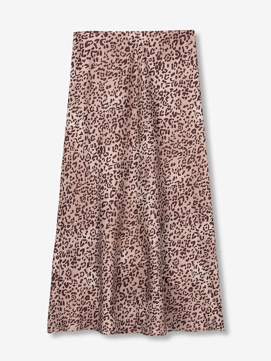 Fustă Maxi Din Satin Multicoloră