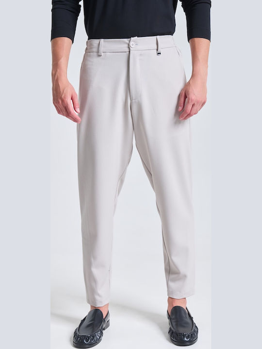 Men's Trousers Set Slim Fit Ecru