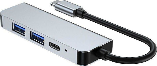 Tech-Protect v2 Hub mit 4 Anschlüssen mit USB-C Verbindung Grau