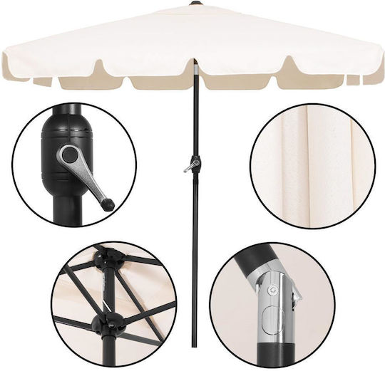 Umbrelă Pătrată Metalică Ecru 1.95x1.22m