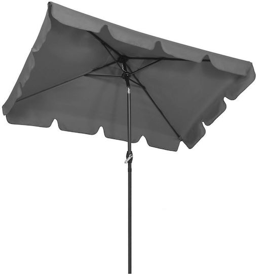 Umbrelă Pătrată Metalică Gri 1.95x1.22m