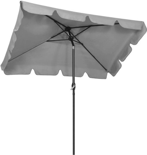 Umbrelă Pătrată Metalică Gri 1.95x1.22m