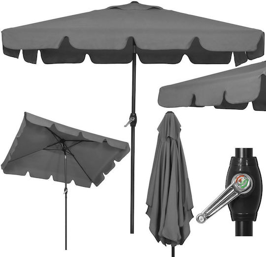 Umbrelă Pătrată Metalică Gri 1.95x1.22m