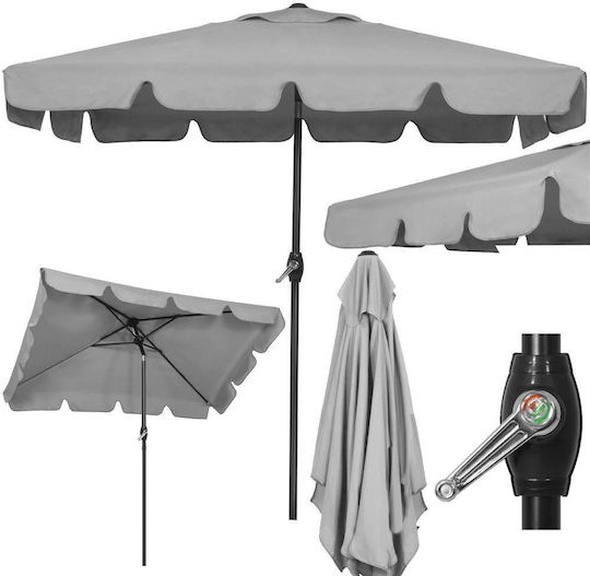 Umbrelă Pătrată Metalică Gri 1.95x1.22m