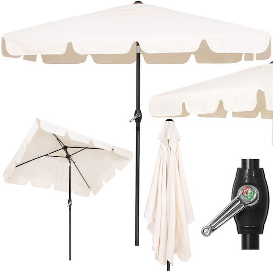 Umbrelă Pătrată Metalică Ecru 1.95x1.22m