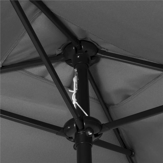 Umbrelă Pătrată Metalică Gri 1.95x1.22m