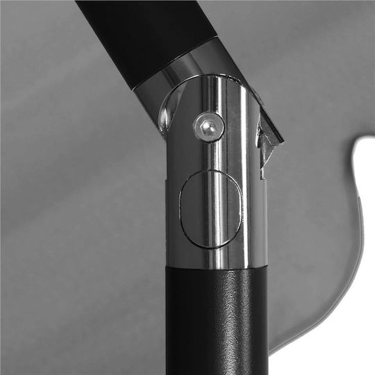 Umbrelă Pătrată Metalică Gri 1.95x1.22m