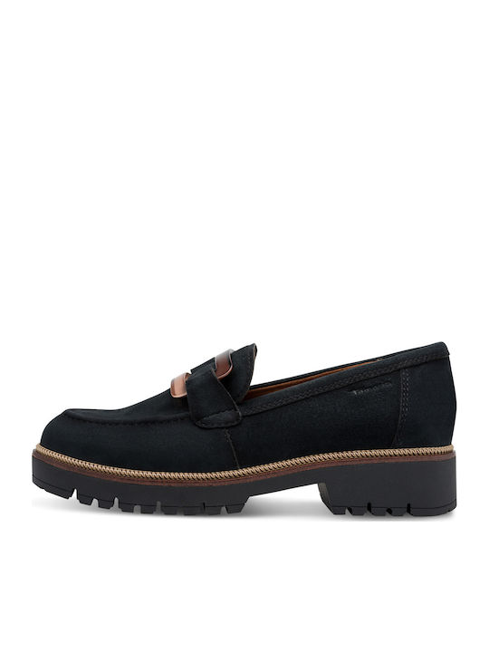 Leder Damen Mokassins in Blau Farbe
