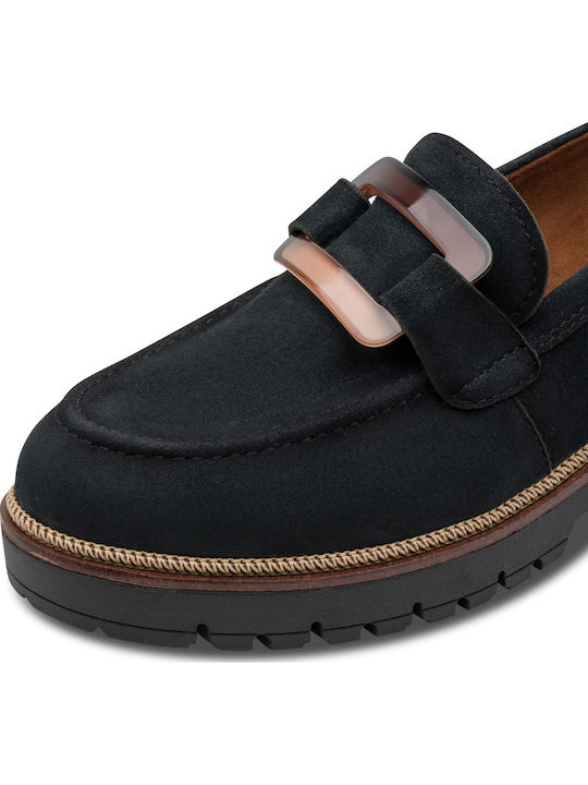 Leder Damen Mokassins in Blau Farbe