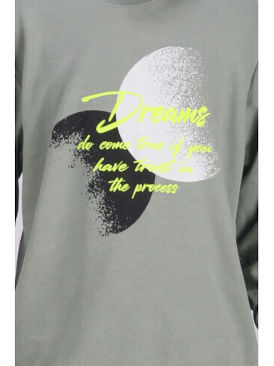 Dreams by Joyce Παιδική Πιτζάμα Χειμωνιάτικη Βαμβακερή Λαδί