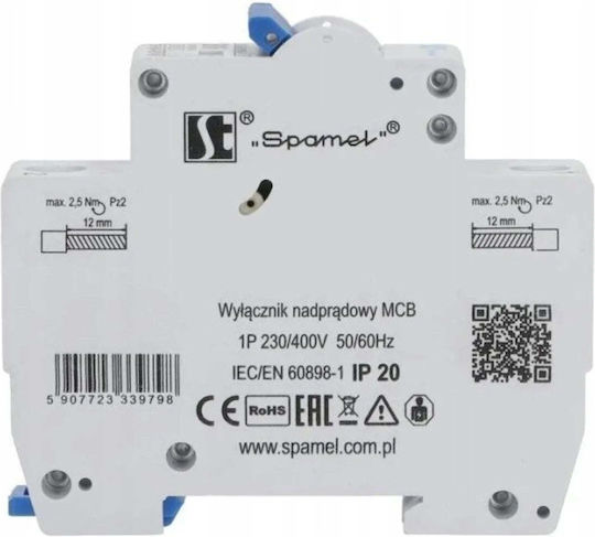 Spamel Automatischer Leistungsschalter 16A Monopolar AC