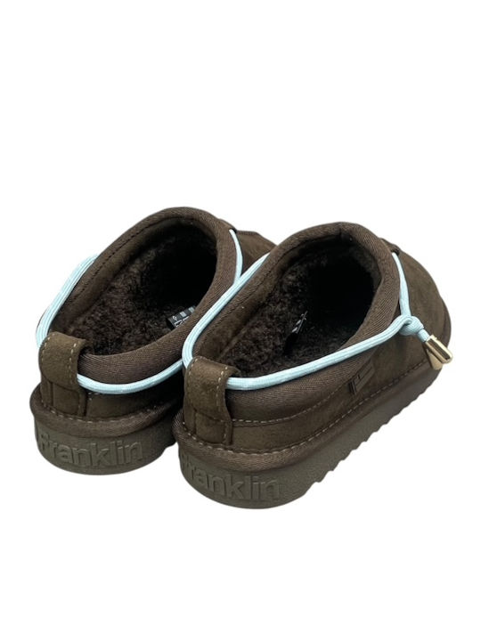 Nordic Damen Hausschuhe Stiefeletten mit Pelz Braune