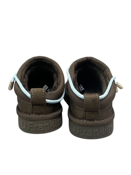 Nordic Damen Hausschuhe Stiefeletten mit Pelz Braune