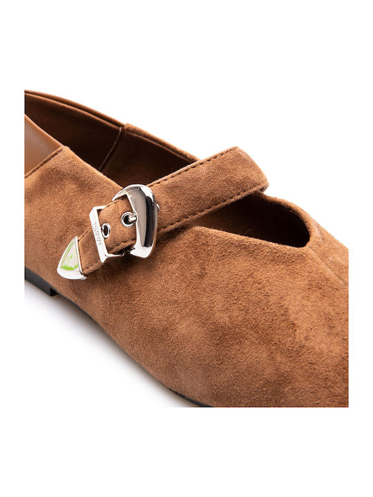 Silia D Wildleder Damen Ballerinas Khaki