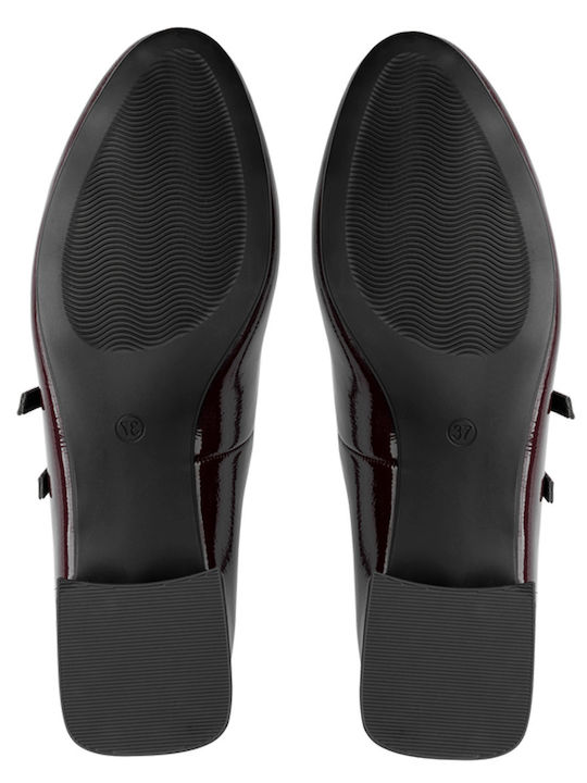 Women's Ballerina Shoes in Burgundy Patent Leather