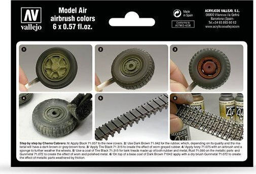 Acrylicos Vallejo Modellbau-Farben Set 17ml 6 Stück