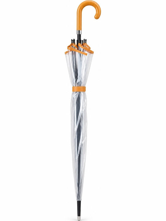 Rain Automatischer Regenschirm mit Gehstock Orange
