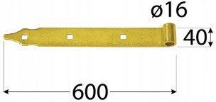 Domax Hinge Section 82082 600x40/5.0 16mm Bla