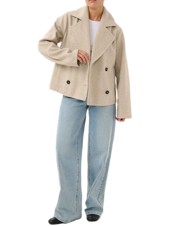 Kaffe Half Coat Beige