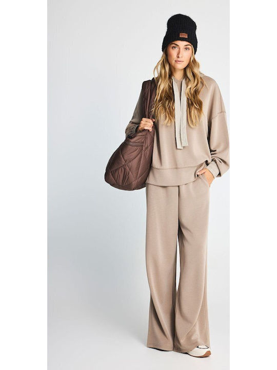 Панталон Форма с Гума Кафяв-fog FBL014-105-02-Straight Fit