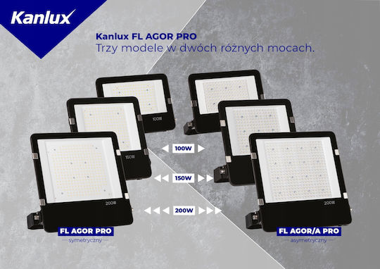 Kanlux Pro Wasserdichter LED Flutlichter 150W Natürliches Weiß 4000K IP65