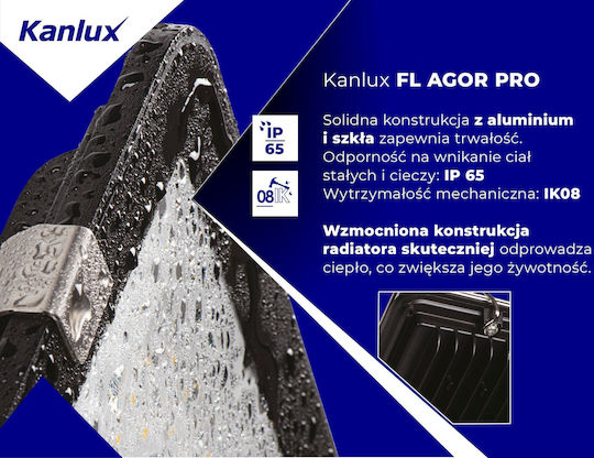Kanlux Pro Wasserdichter LED Flutlichter 150W Natürliches Weiß 4000K IP65