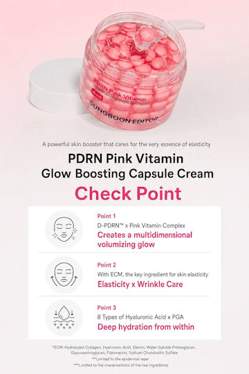 Sungboon Editor PDRN Pink Vitamin Gesichtscreme für Feuchtigkeitsspendende & Aufhellung mit Niacinamid 50ml
