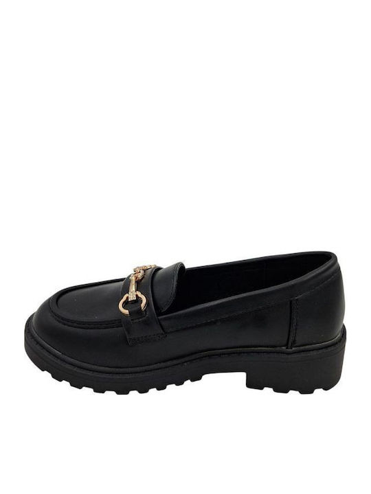 Kids Ballerinas with Hoop & Loop Closure Black D1122-L