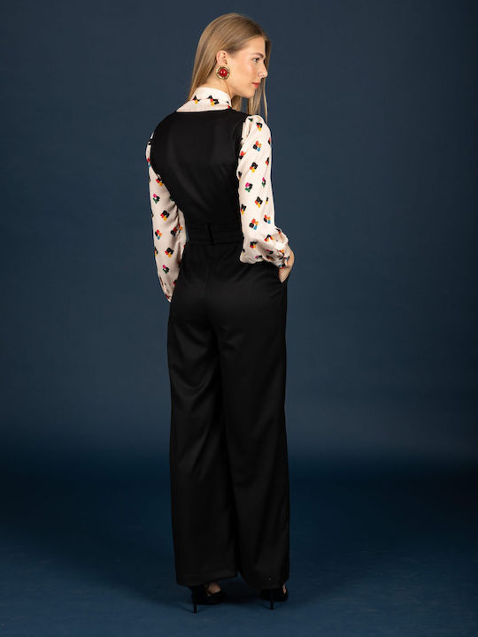 Damen Jumpsuit Schwarz 132-21559-Schwarz (899)