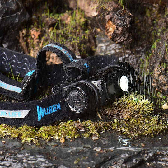 Wuben Rechargeable LED Head Flashlight IP68 with Maximum Brightness 1200lm