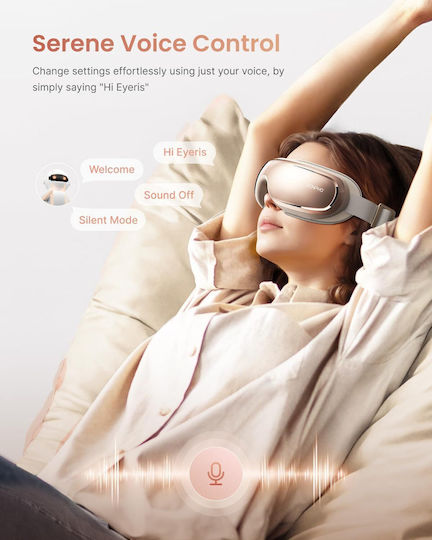 Renpho Eyeris 3 Rose Eye Massager Air Compression Vibration Heating Cooling Bluetooth Voice Control Foldable Relaxation Eye Fatigue Relief