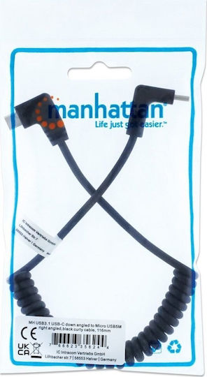 Manhattan Regulär USB 2.0 zu micro USB Kabel Schwarz 356244 1 Stück
