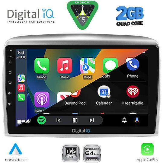 Digital IQ Auto-Audiosystem für Lancia Ypsilon 2006-2011 Bluetooth USB Eingebautes Wi-Fi GPS Apple CarPlay Android Auto mit Touchscreen 9 Zoll DIGITAL IQ RSD 1333 CPA