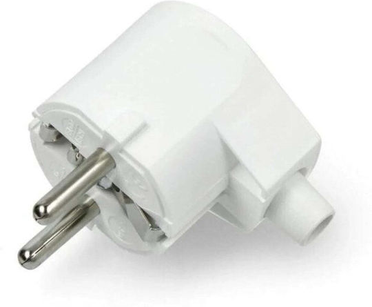 Düwi Γωνιακό Φις Λευκό Χωρίς Γείωση 2p Ip20 250v 16 A 24032