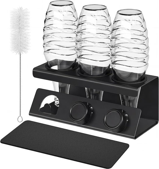 Songmics Scurgător de chiuvetă Inox Negru 30x14x12cm