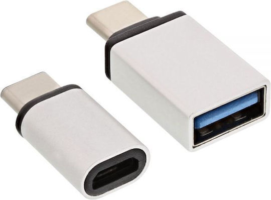 InLine 35809 Μετατροπέας USB-C male σε micro USB female Λευκό