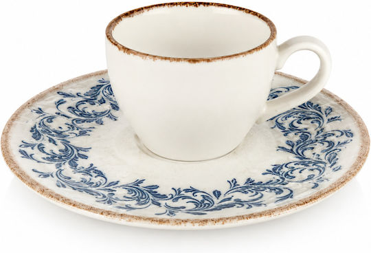 By Bone Espresso Shallow Plate Made of Porcelain 12 Pieces