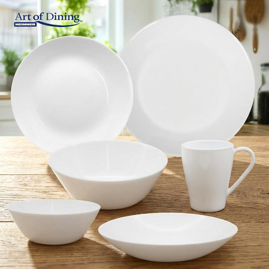 Heinner White Dessert Plate with 19cm Diameter 6 Pieces