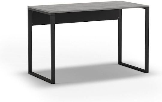 Wooden Desk Grey-Black with Metal Legs 100x60x75cm