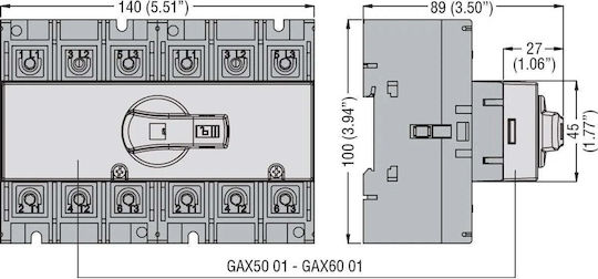 Lovato Electric Εξάρτημα Ηλεκτρολογικού Πίνακα GAX5001