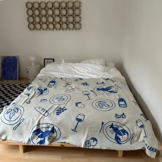 Klekks Klekks Decke Couch 140x200cm Blau
