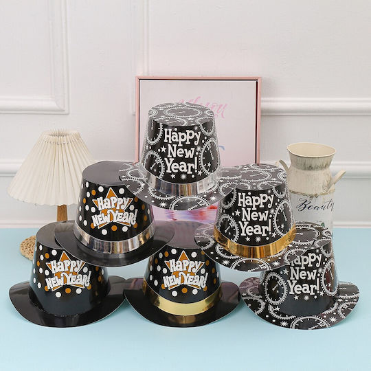 Pălărie Stil Lincoln Flippy Design Ceas Anul Nou Accesoriu Petrecere De Anul Nou O Singură Mărime Carton Negru Argintiu