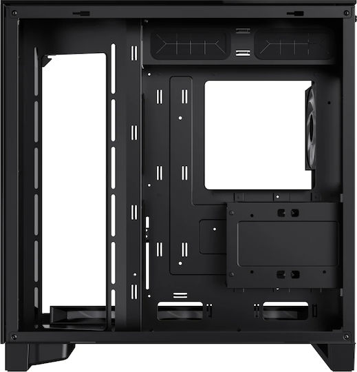 GameMax NEX C56 VC WH Gaming Midi-Turm Computergehäuse mit Seitenfenster Schwarz